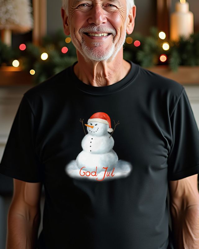 God Jul - Böser Schneemann mit Mütze – T-Shirt
