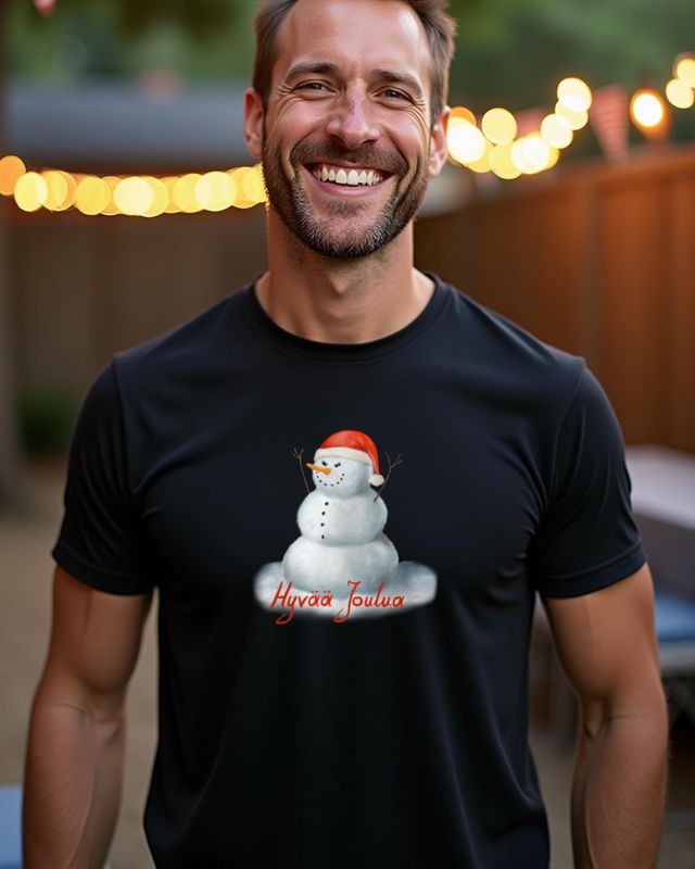 Evil Snowman Hyvää Joulua - Grumpy Finnish Christmas – T-Shirt