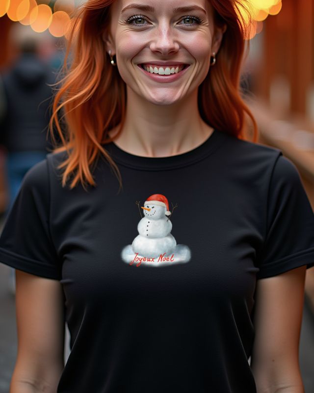 Evil Snowman Joyeux Noël - Funny French Christmas Shirt – T-Shirt