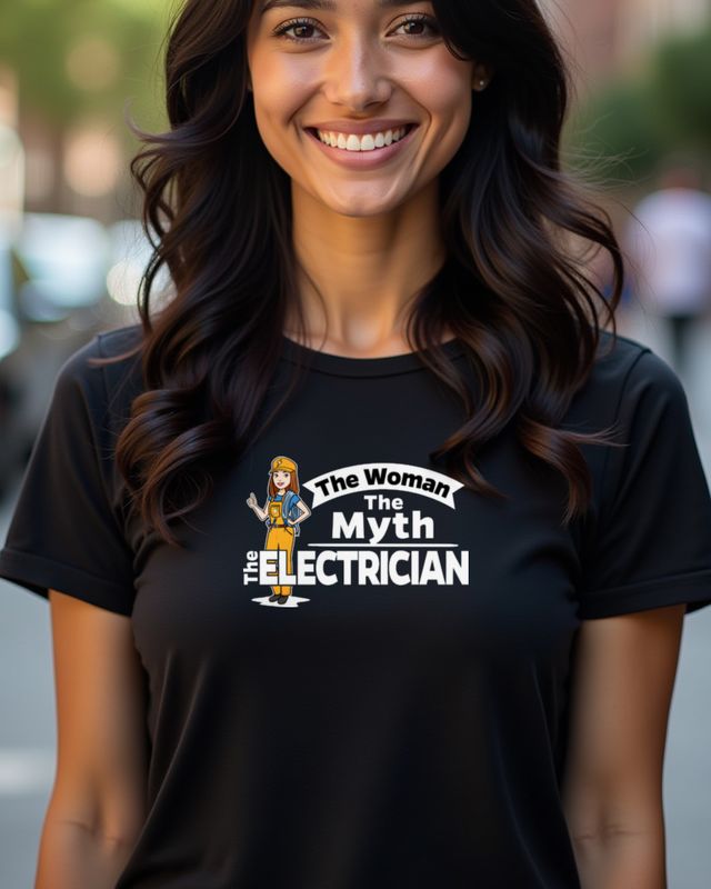 The Woman The Myth Electrician - Female Electrician Gift – T-Shirt