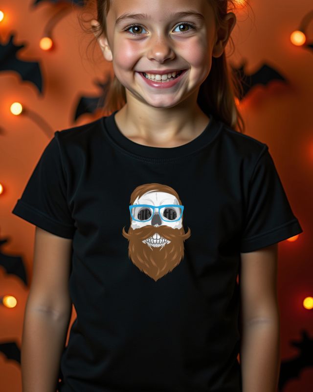 Hipster Skull - Cool Halloween Gothic Skull Design โ T-Shirt