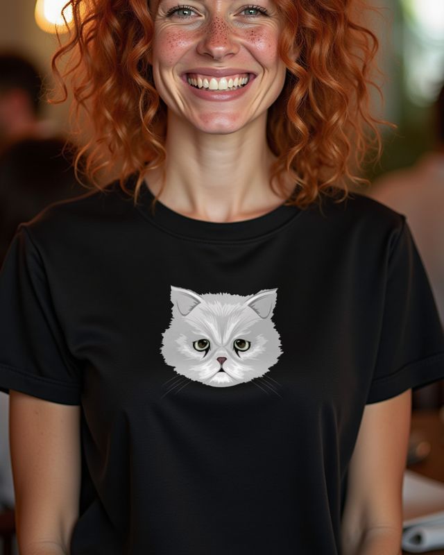 Traurige Katze - Lustiges Motiv für Montagsmuffel – T-Shirt