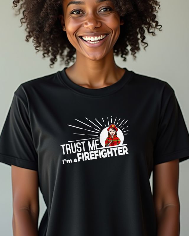 Trust Me I’m a Firefighter - Funny Woman Firefighter Gift – T-Shirt