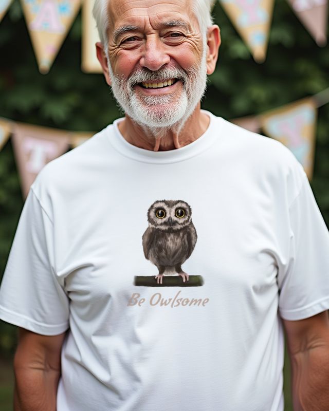 Eule Be Owlsome - Lustiges Eulen Wortspiel Motiv – T-Shirt
