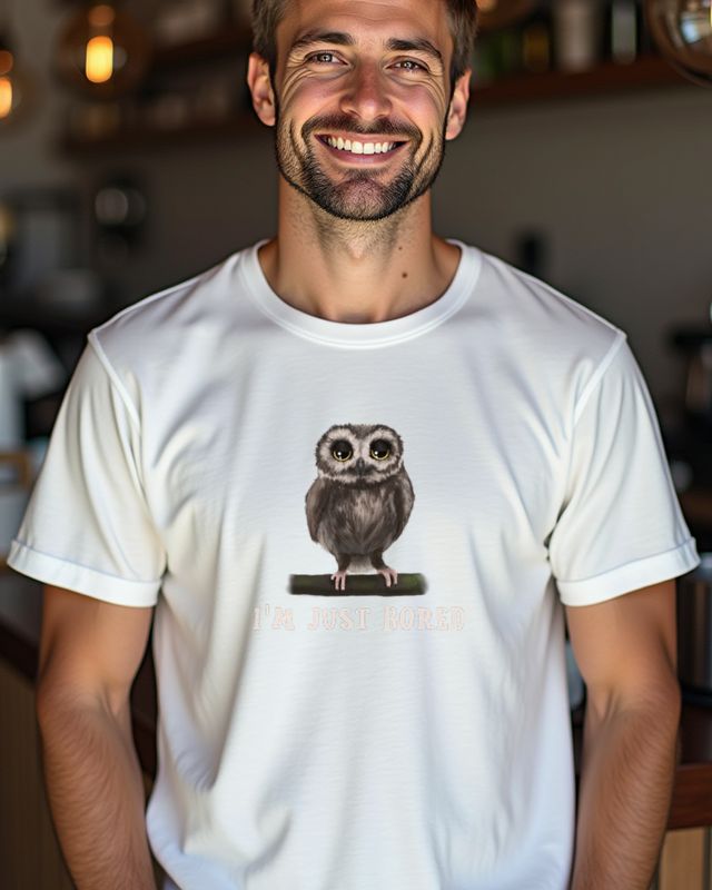 Gelangweilte Eule - Lustiges Motiv für Montagsmuffel – T-Shirt