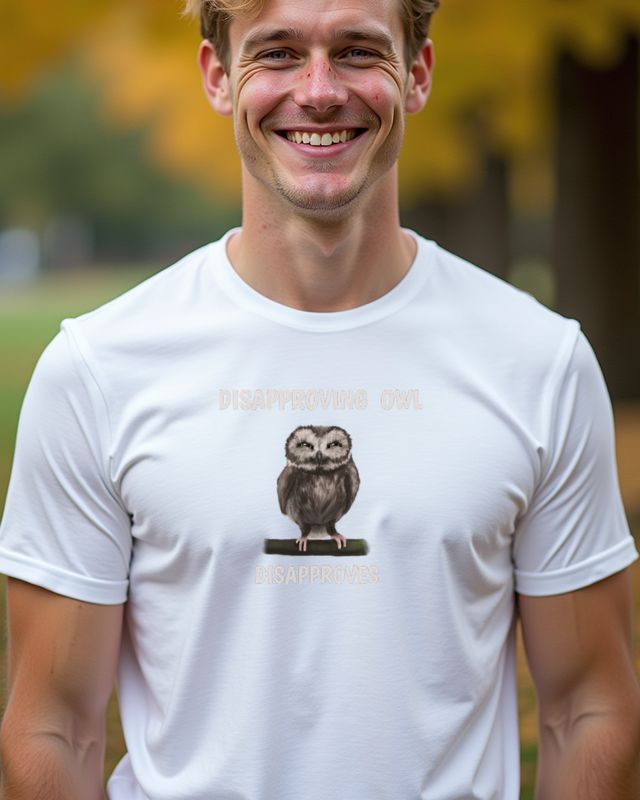 Missbilligende Eule - Lustiges Eulen Motiv mit Blick – T-Shirt