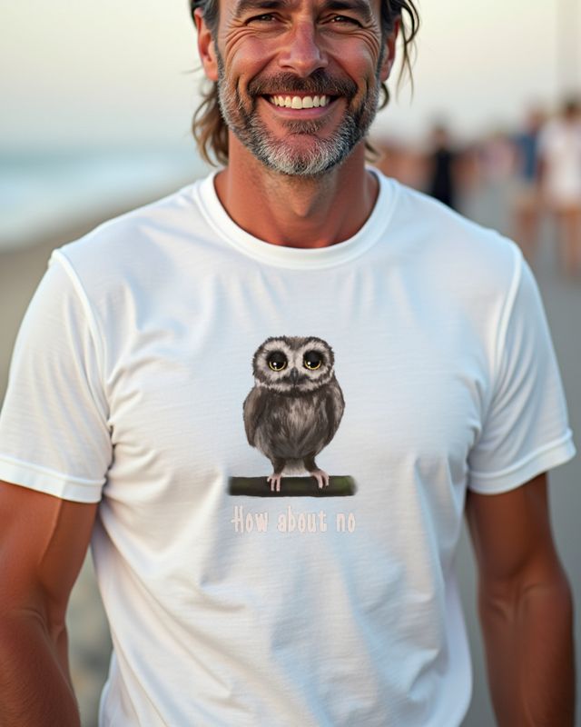Eule How About No - Lustiger Sarkasmus Eulen Spruch – T-Shirt