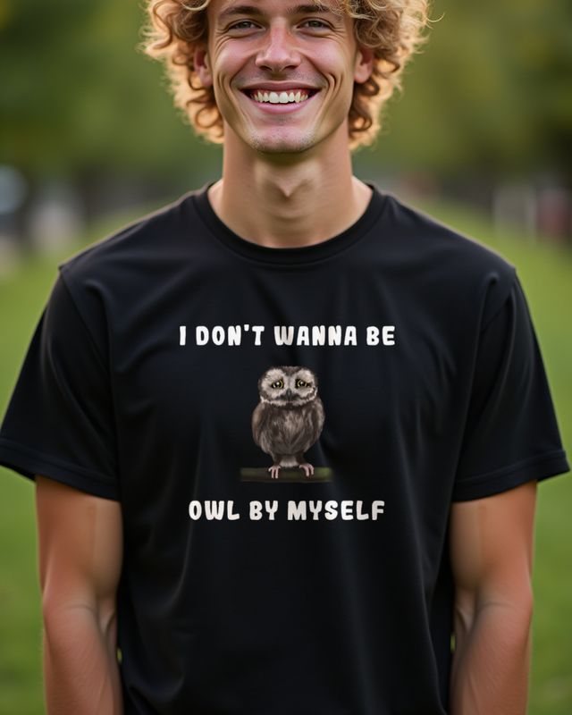 Lonely Owl - Cute Owl Design for Introverts – T-Shirt