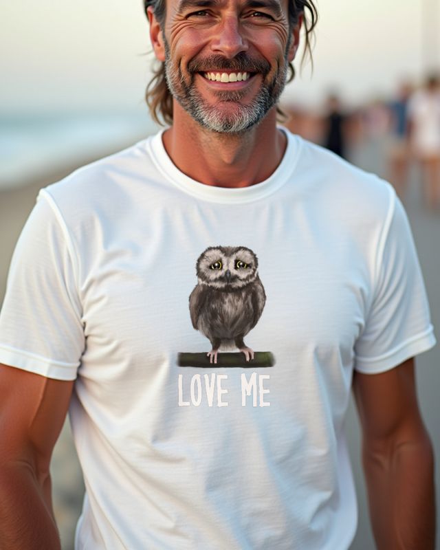 Eule Love Me - Süßes Eulen Motiv zum Valentinstag – T-Shirt