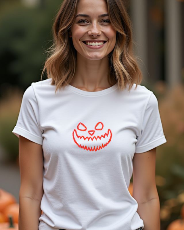 Unheimliches Halloween Gesicht 3 in Rot - Halloween Motiv – T-Shirt