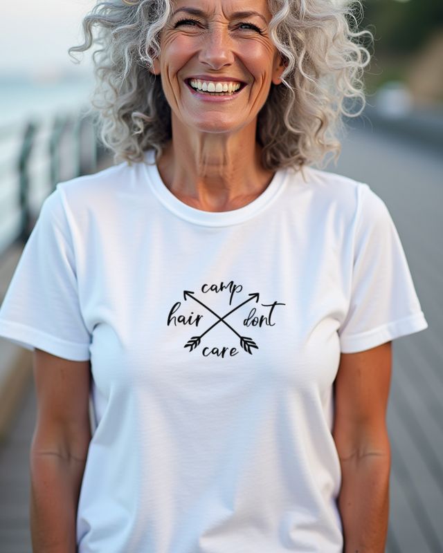 Camp Hair Don’t Care - Lustiger Camping Spruch – T-Shirt