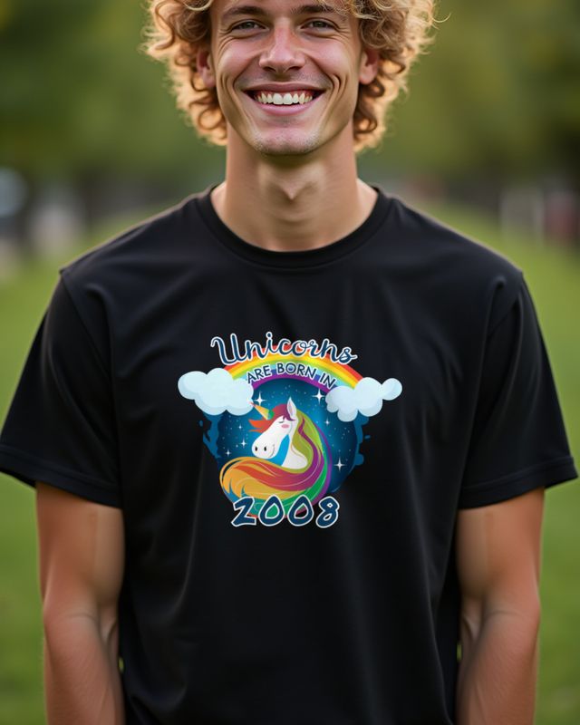 Born in 2008 Unicorn - Unicorns Are Born in 2008 โ T-Shirt