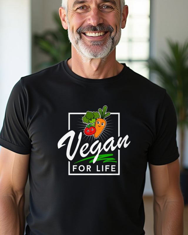 Vegan for Life - Veganes Bekenntnis mit Humor – T-Shirt