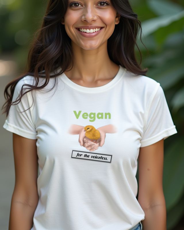 Vegan For the Voiceless Küken - Tierrechte Statement – T-Shirt