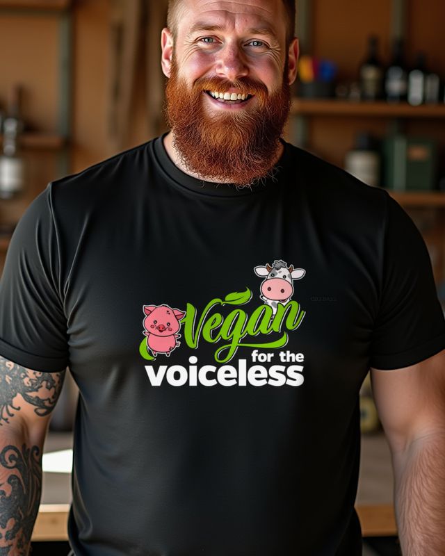 Vegan for the Voiceless - Pig and Cow Animal Rights – T-Shirt