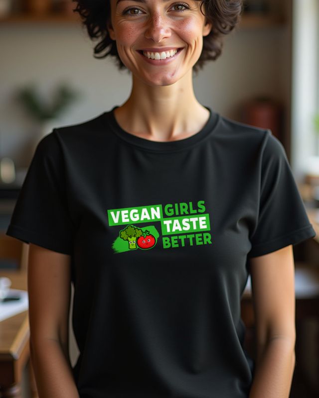 Vegan Girls Taste Better - Brokkoli und Tomate – T-Shirt