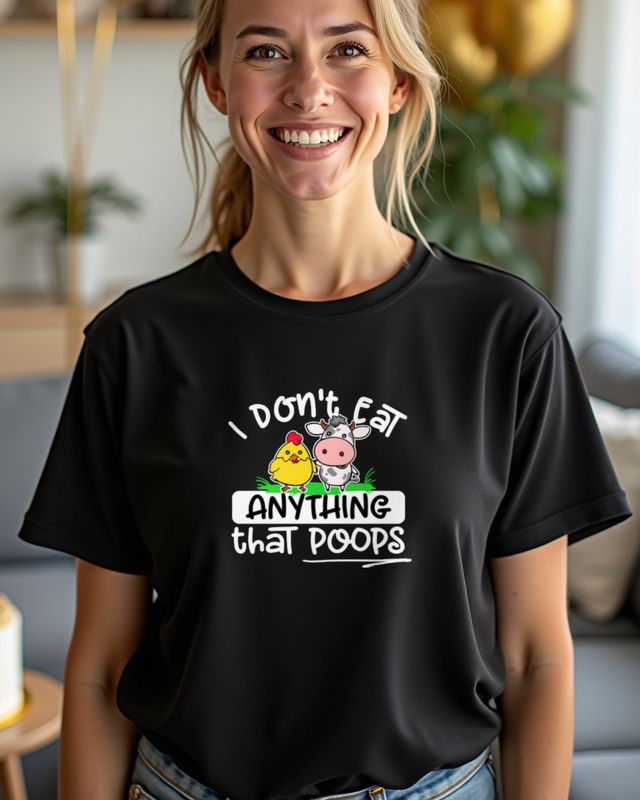Vegan Quote I Don’t Eat Anything That Poops - Gift Idea – T-Shirt