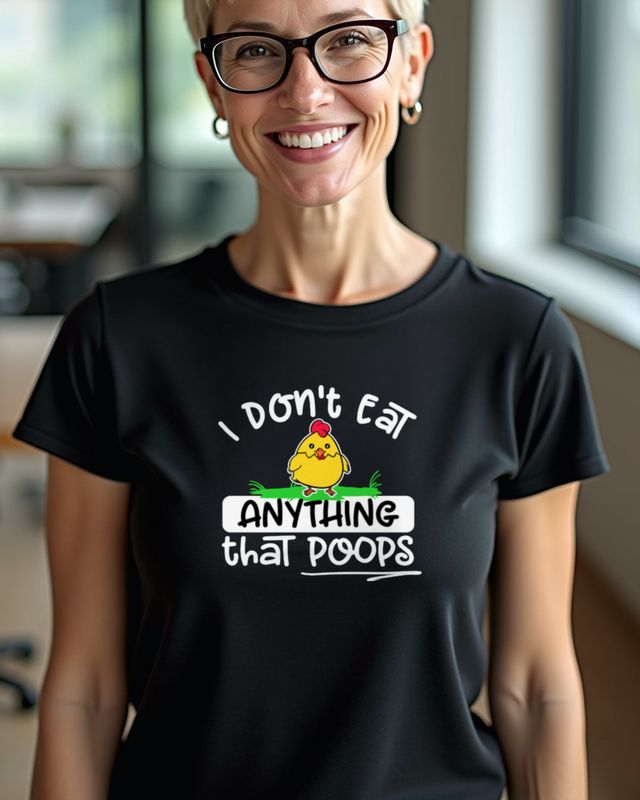 I don’t eat anything that poops - Lustiges Vegan Shirt – T-Shirt