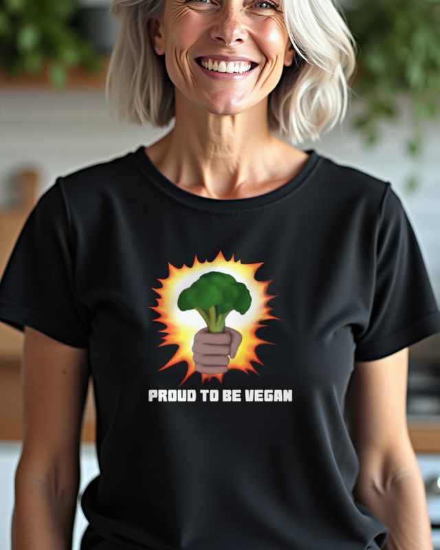 Stolz auf Pflanzenpower - Vegan Proud Spruch Geschenk – T-Shirt