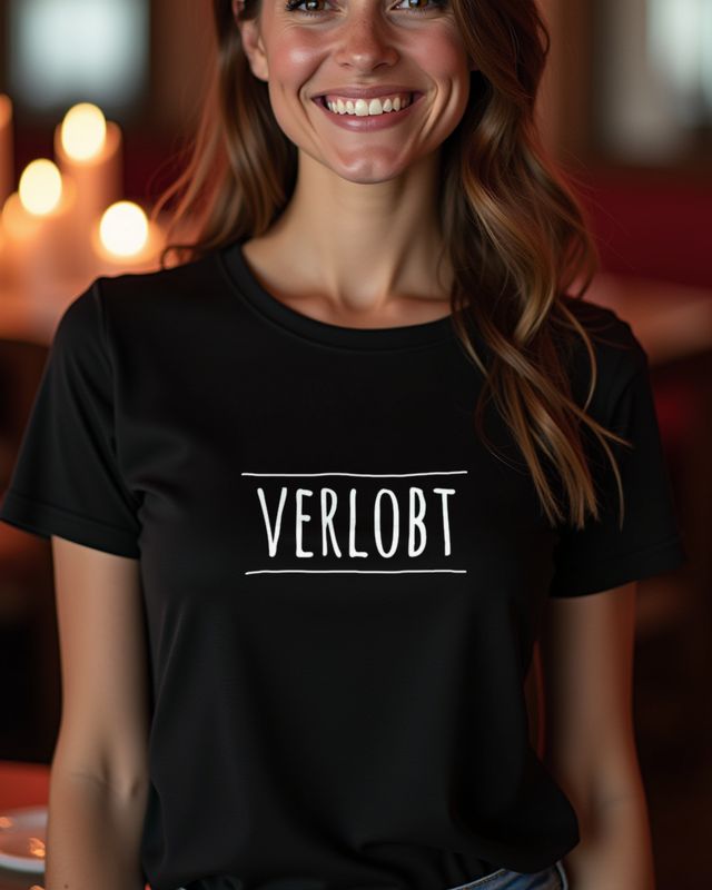 Verlobt - German Engaged Lettering for Bride and Groom – T-Shirt