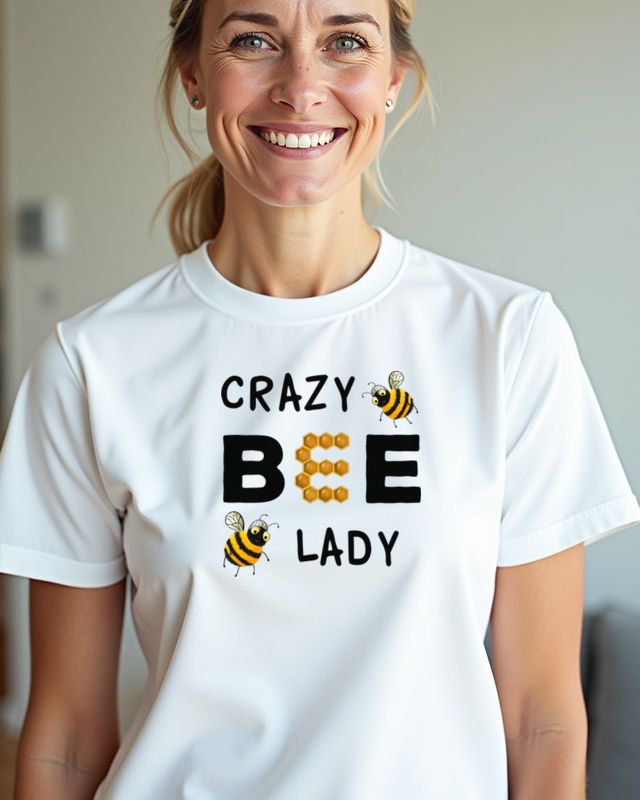 Crazy Bee Lady - Lustiges Geschenk für Bienenliebhaberinnen – T-Shirt