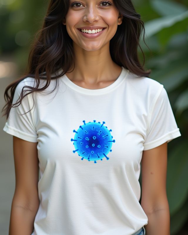 Virus - Blaues Viruspartikel – T-Shirt