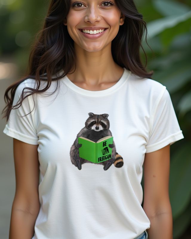 Waschbär Be freegan - Lustiges Containern Motiv – T-Shirt
