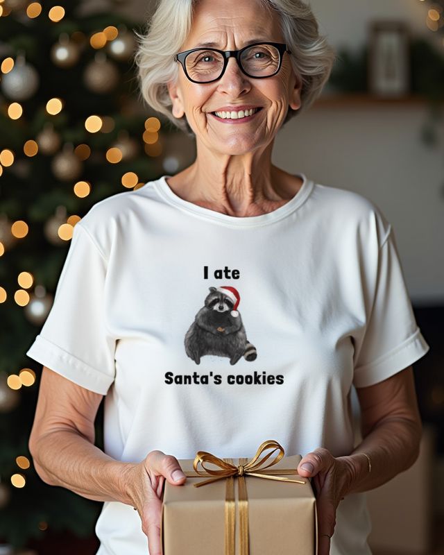 Waschbär hat die Kekse vom Weihnachtsmann gegessen - Lustig – T-Shirt