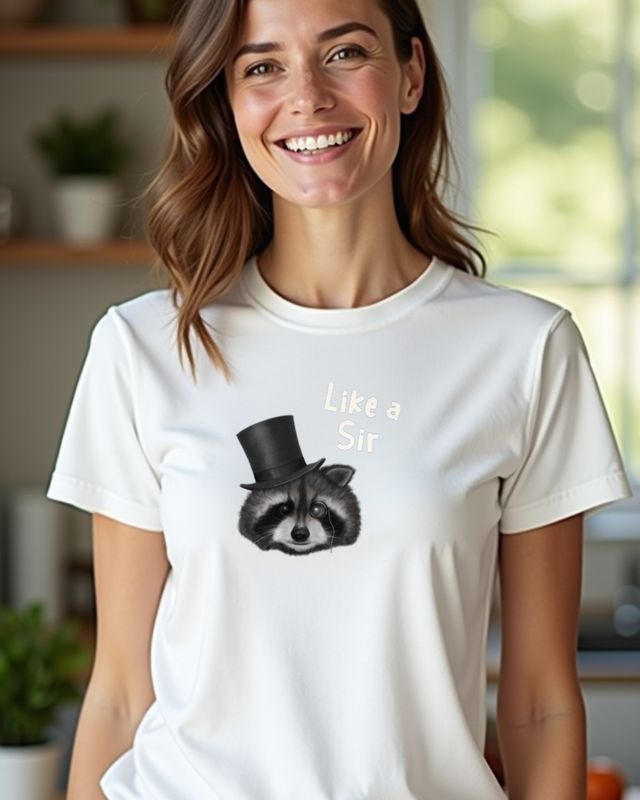 Raccoon Like a Sir - Gentleman with Monocle and Bowler Hat β T-Shirt