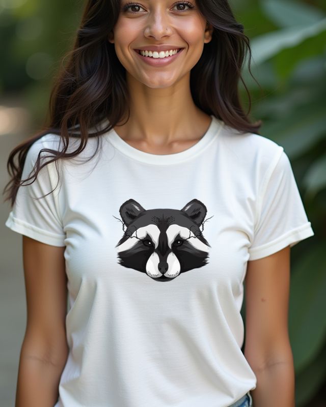 Powerful Racoon - Starker Waschbär Motiv für Tierfans – T-Shirt