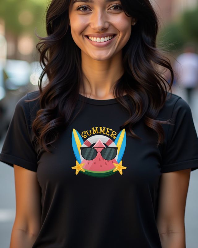 Watermelon with Sunglasses - Funny Summer Fruit Design β T-Shirt