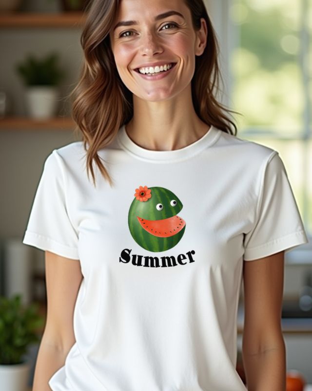 Watermelon Summer Flower - Cheerful Summer Design – T-Shirt