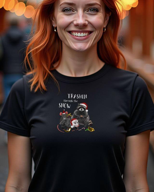 Christmas Raccoon Mouse Rat Opossum - Cute Animal Crew – T-Shirt