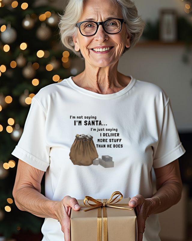 Santa vs Package Delivery Driver - Funny Mailman Xmas – T-Shirt
