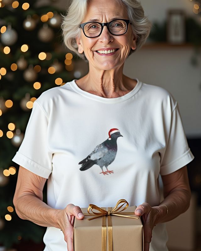 Weihnachtstaube - Süße Taube zu Weihnachten Motiv – T-Shirt