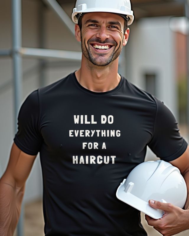Will do everything for a haircut - Lustiger Friseur Spruch – T-Shirt