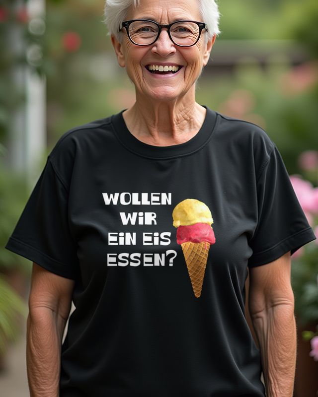 Wollen wir ein Eis essen - Lustiges Eiscreme Motiv – T-Shirt
