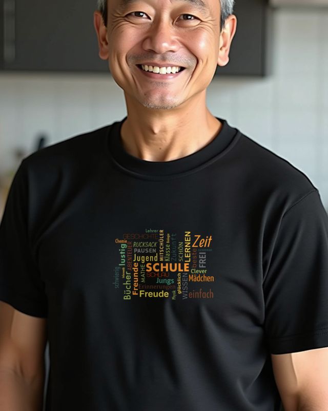 Wortwolke Schule Freunde Lernen - Geschenk Schulzeit – T-Shirt
