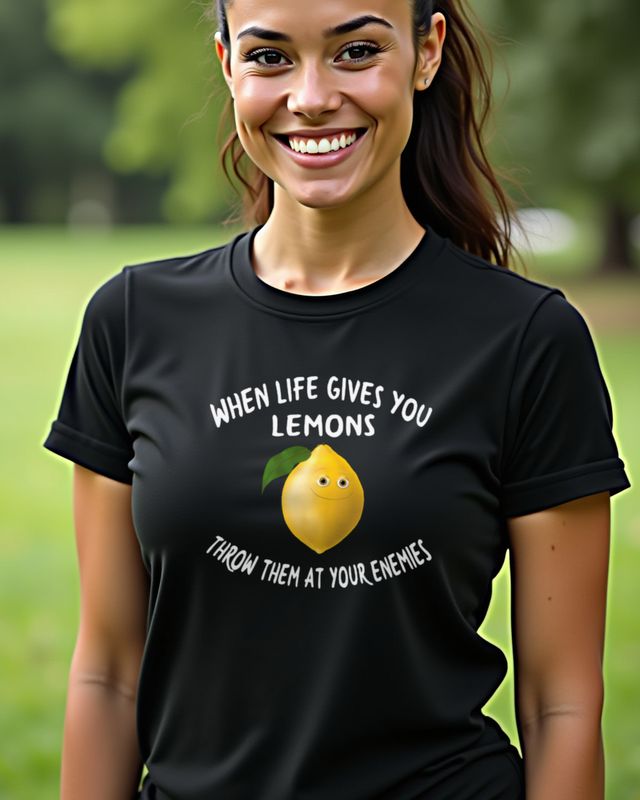 Zitronen auf Feinde werfen - Lustiger Spruch Zitrone – T-Shirt