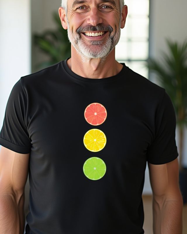 Zitrusfrüchte Ampel - Lustiges Obst Motiv mit Zitrone – T-Shirt