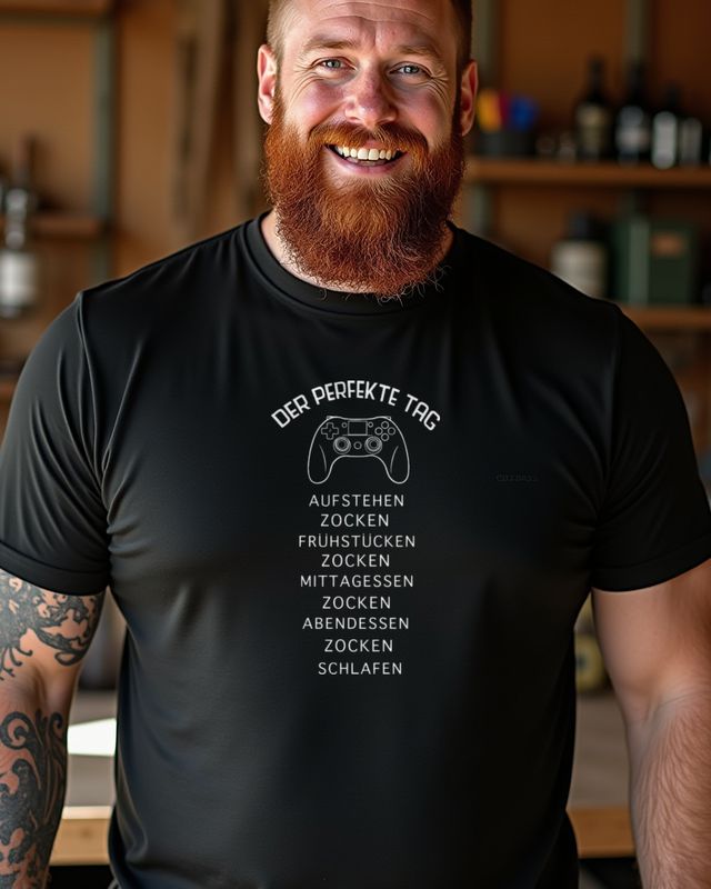 Zocken - Der perfekte Tag - Lustiges Gamer Geschenk – T-Shirt
