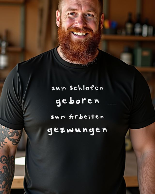 Zum Schlafen geboren zum Arbeiten gezwungen - Spruch